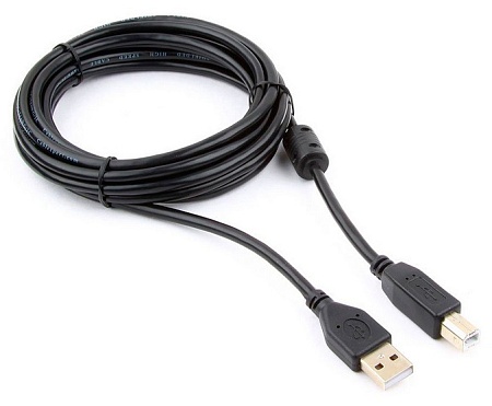 Кабель USB 2.0 Pro Cablexpert CCF-USB2-AMBM-10, AM/BM, 3м, экран, ферритовое кольцо, черный, пакет