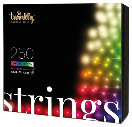 Гирлянда Twinkly Strings 250 RGBW, Gen II, IP44, 20m, black wire