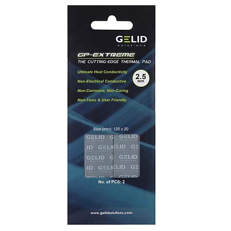 Термопрокладка Gelid GP-Extreme 120x20x2.5mm 2.8g/cm3 (2шт/уп)