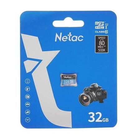 Карта памяти MicroSD 32GB Netac P500 Standart NT02P500STN-032G-R