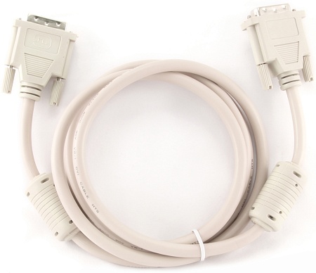 Кабель DVI-D single link Cablexpert CC-DVI-6C, 19M/19M, 1.8м, серый, экран, ферритовые кольца, пакет
