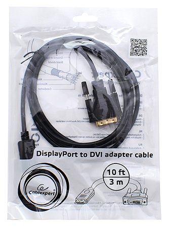 Кабель SVGA, DisplayPort to DVI, 3m, Cablexpert CC-DPM-DVIM-3M