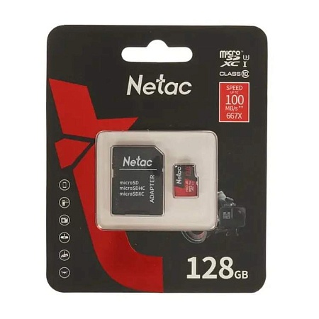 Карта памяти MicroSD Netac P500 Extreme Pro 128GB
